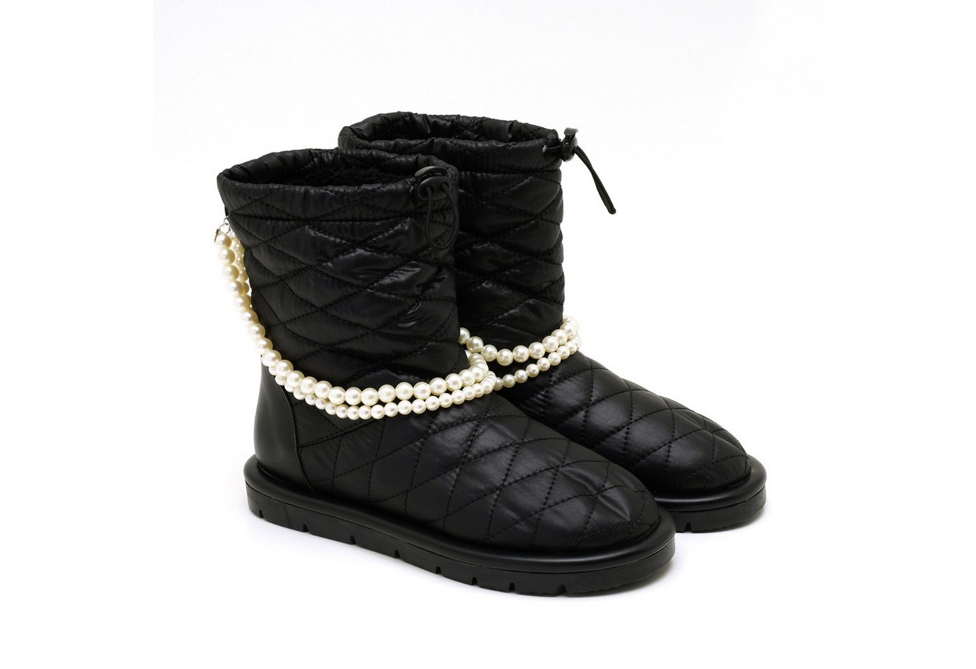 Desa Damen-Textilstiefel – Synthetiksohle, flacher Absatz Stiefel von Desa