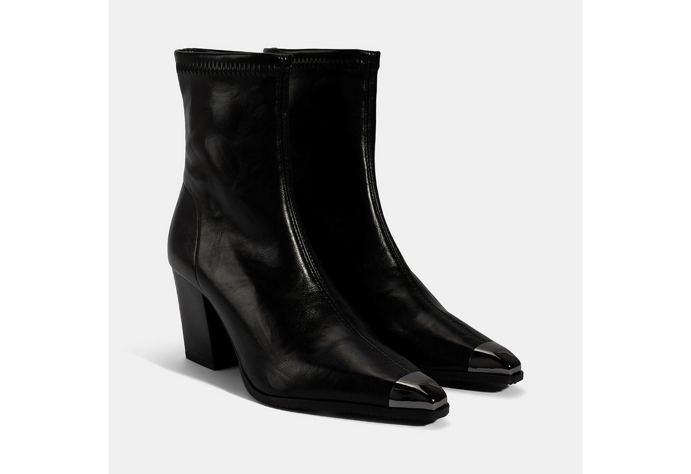 Desa Desa Damenstiefel – Obermaterial aus Kunstleder, Blockabsatz, Reißvers Stiefel von Desa