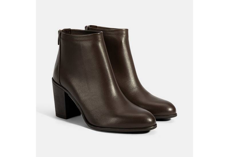 Desa Desa Damenstiefel – Obermaterial aus Leder, Reißverschluss, Blockabsat Stiefel von Desa