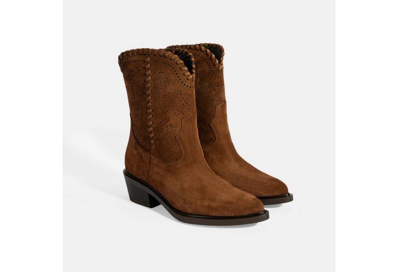 Desa Desa Damenstiefel – Obermaterial aus Wildleder, Schlupfmodell mit leic Stiefel von Desa