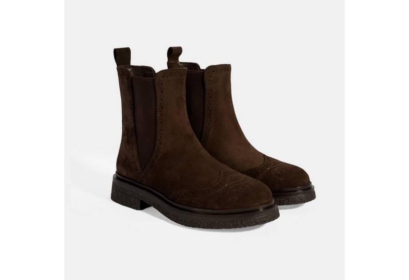 Desa Desa Damenstiefel – Obermaterial aus Wildleder, elastische Schnürsenke Stiefel von Desa