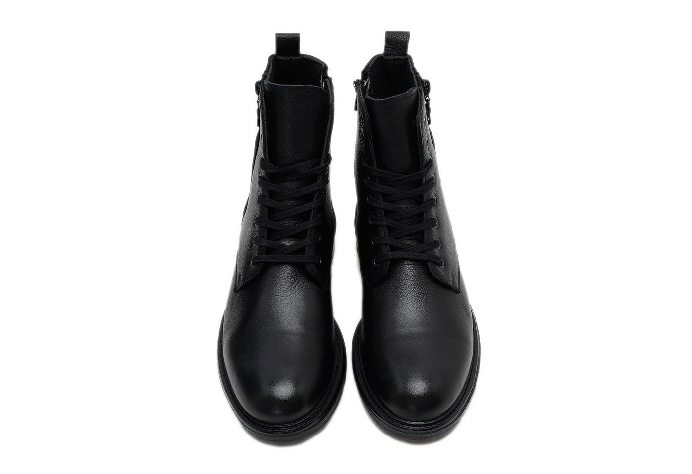 Desa Herren-Ankle-Boots aus Leder – Textilfutter, Kunststoffsohle, flacher Stiefel von Desa