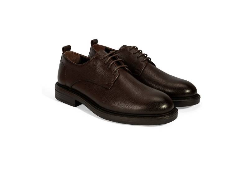 Desa Herren-Derbyschuhe aus Leder – Schwarze Schnürschuhe, Lederfutter, fl Loafer von Desa