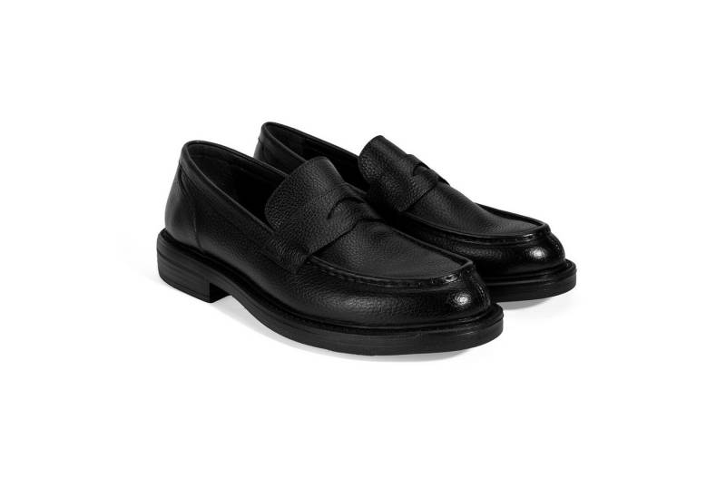 Desa Herren-Lederslipper – Mokassin-Stil, runde Zehenpartie, flacher Absat Loafer von Desa