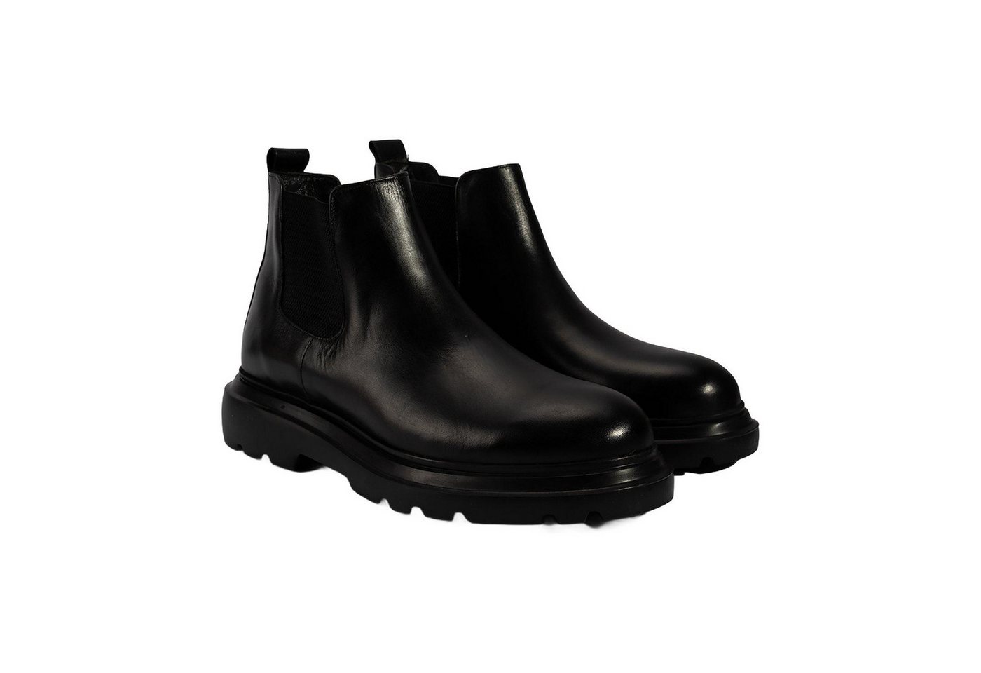 Desa Herren-Lederstiefel – Elastische Schnürsenkel, runde Zehenpartie, fla Stiefel von Desa