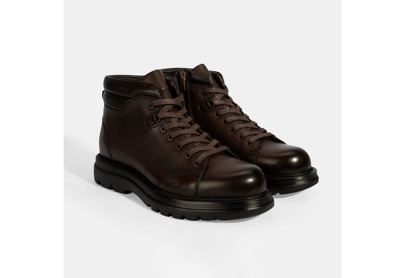 Desa Herren-Lederstiefel – Reißverschluss, flacher Absatz, Textilfutter, a Stiefel von Desa