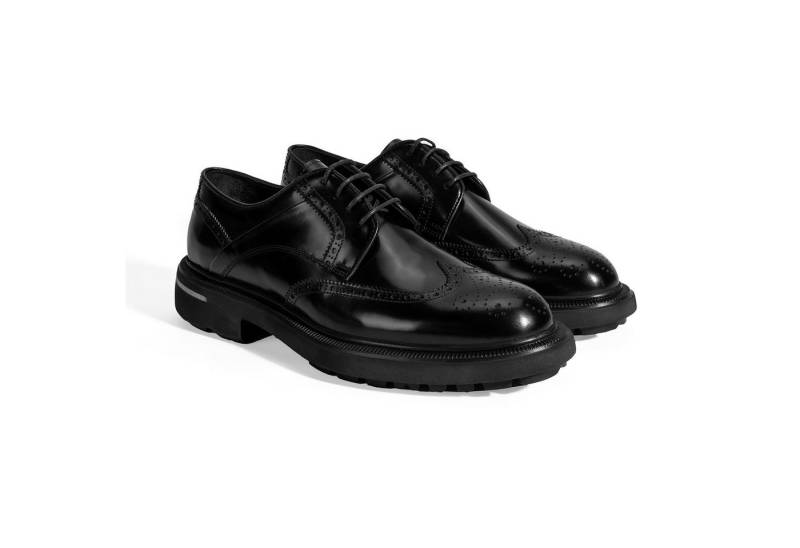 Desa Herren-Schnürschuhe – Echtleder, Profilsohle, flacher Absatz, atmungs Loafer von Desa