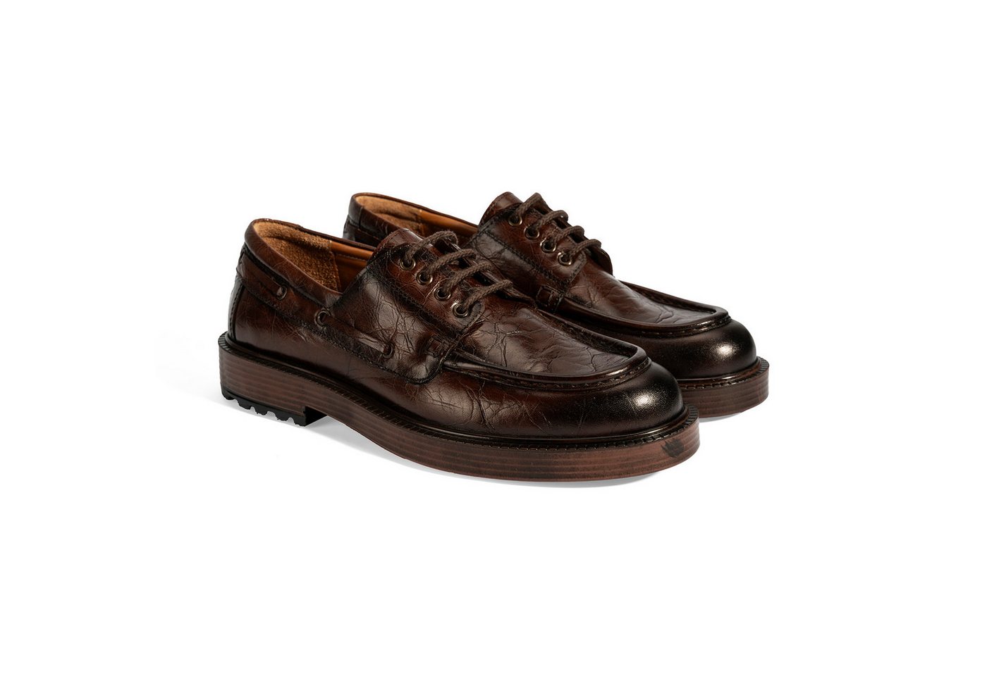 Desa Herren-Schnürschuhe aus Leder – Bedrucktes Obermaterial, flacher Absa Loafer von Desa