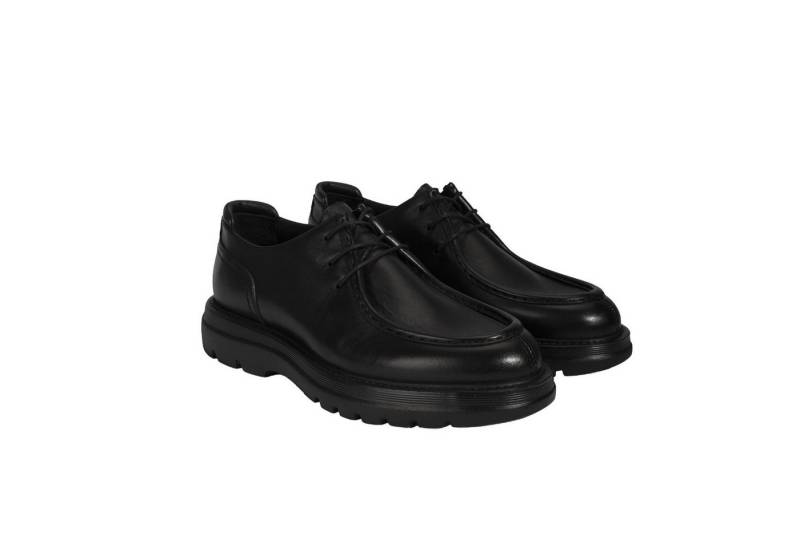 Desa Herren-Schnürschuhe aus Leder – Runde Zehenpartie, flacher Absatz, at Loafer von Desa