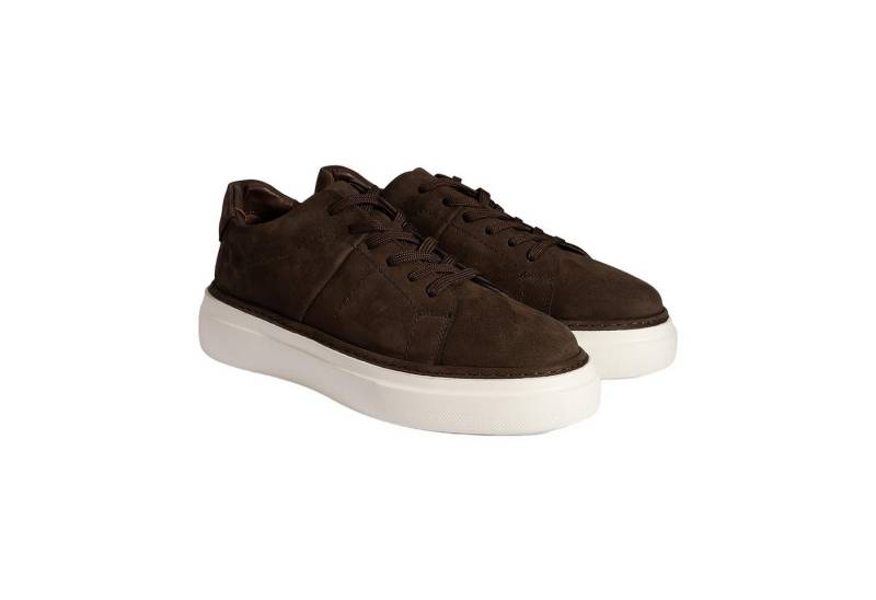 Desa Herren-Schnürschuhe aus Nubukleder – Runde Zehenpartie, flacher Absat Loafer von Desa