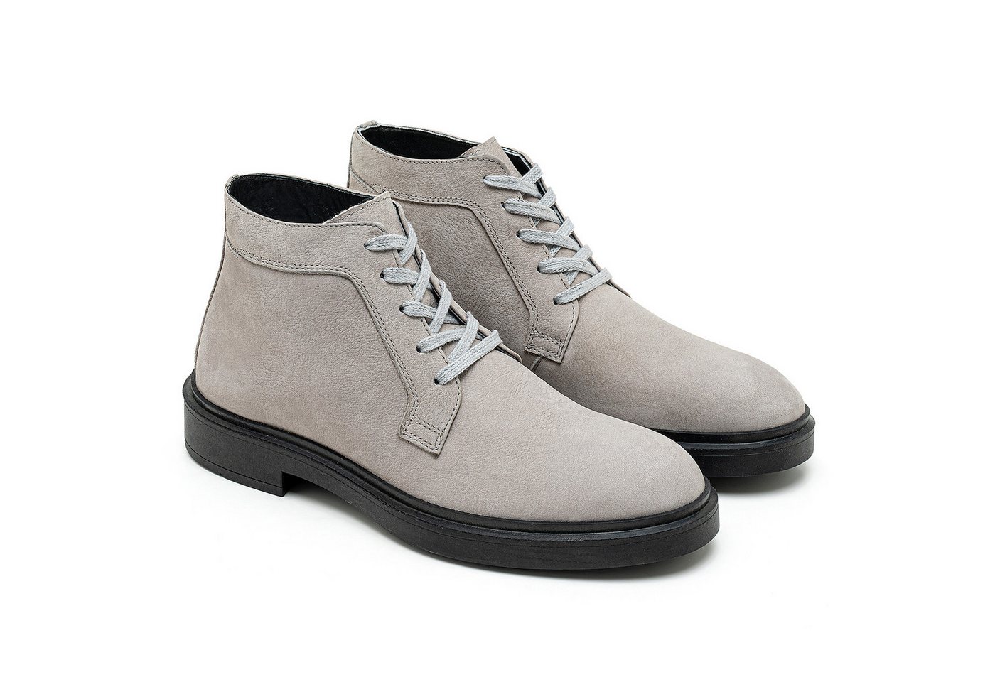 Desa Herren-Schnürstiefel aus Leder – Kunststoffsohle, flacher Absatz Stiefel von Desa