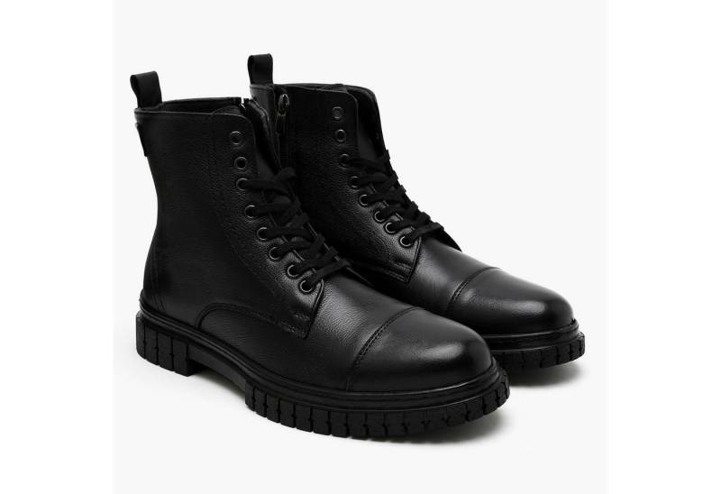 Desa Herren-Schnürstiefel aus Leder – Textilfutter, Kunststoffsohle, flach Stiefel von Desa