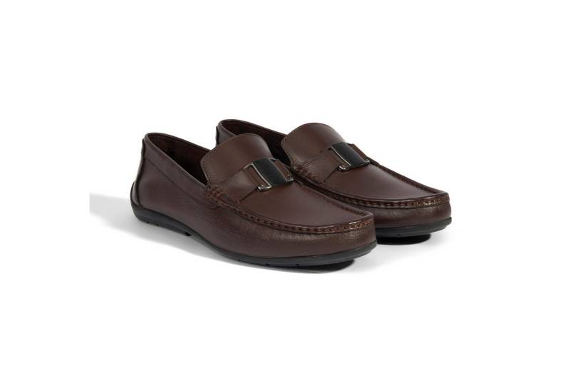 Desa Herren-Slipper – Obermaterial Leder, Textilfutter, flacher Absatz, oh Loafer von Desa