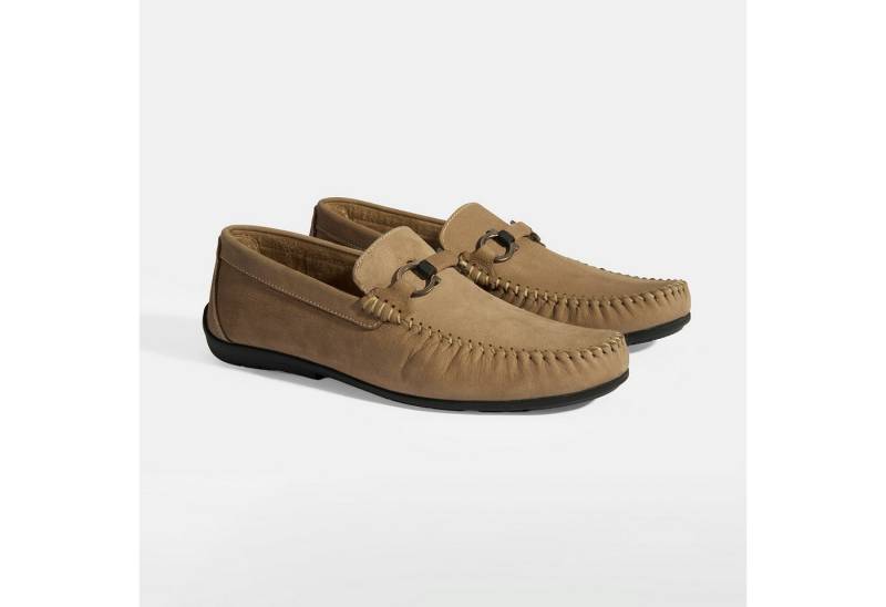 Desa Herren-Slipper – Obermaterial aus Wildleder, Textilfutter, flacher Ab Loafer von Desa