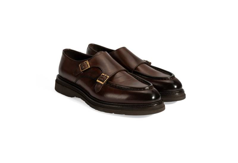 Desa Herren-Slipper – Obermaterial und Futter aus Leder, runde Zehenpartie Loafer von Desa