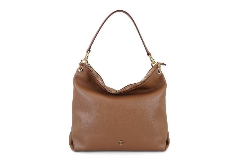 Desa Handtasche Damen-Hobo-Tasche aus Leder – Reißverschluss, Textilfutter von Desa