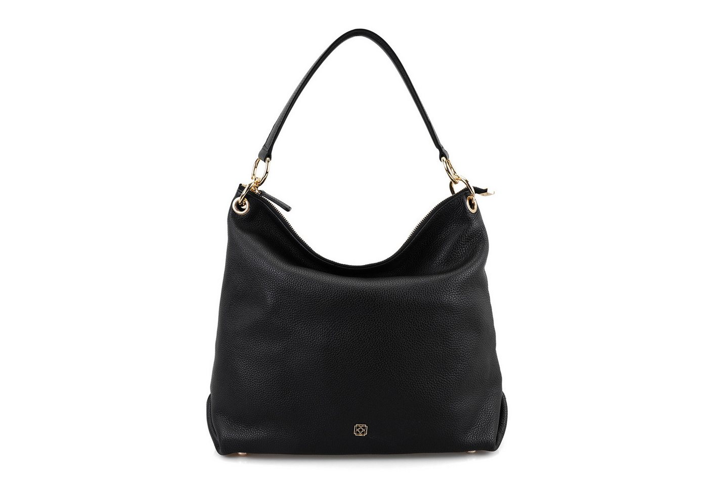 Desa Handtasche Damen-Hobo-Tasche aus Leder – Reißverschluss, Textilfutter von Desa