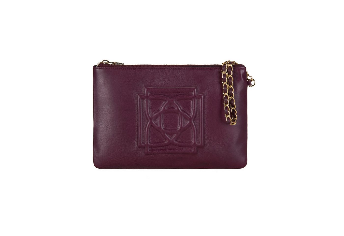 Desa Handtasche Damen-Lederhandtasche – Reißverschluss, Kettenriemen, Polyesterfutter von Desa