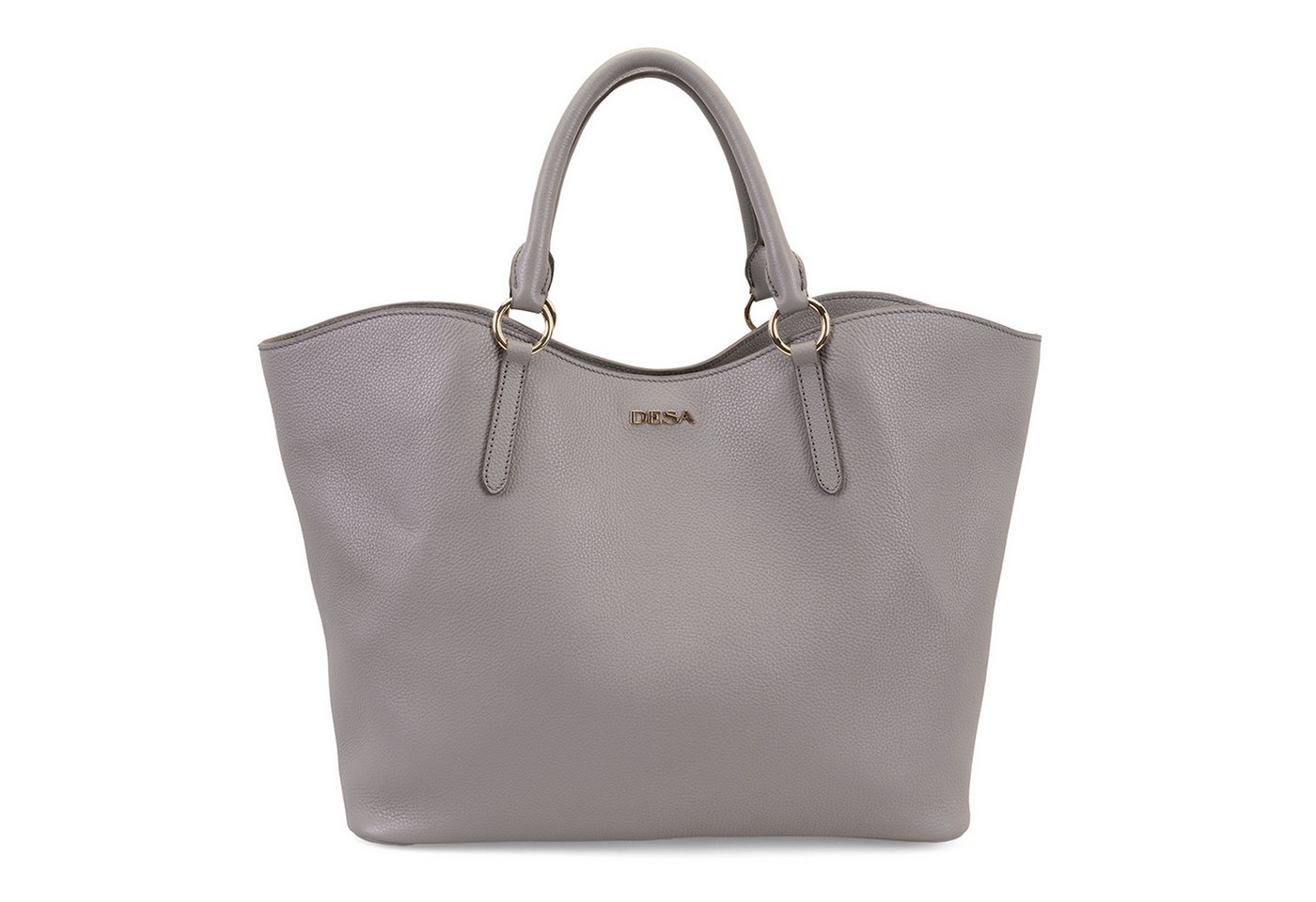 Desa Handtasche Damen-Schultertasche aus Leder – Magnetverschluss, Textilfutter von Desa