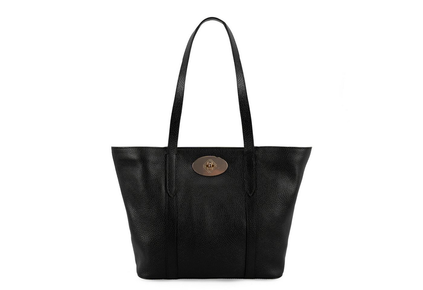 Desa Handtasche Damen-Schultertasche aus Leder – Magnetverschluss, Textilfutter von Desa