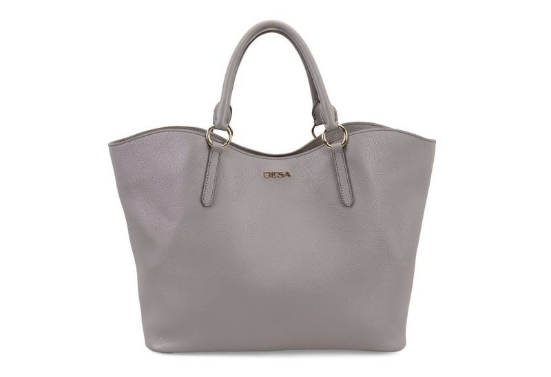 Desa Handtasche Damen-Schultertasche aus Leder – Magnetverschluss, Textilfutter von Desa