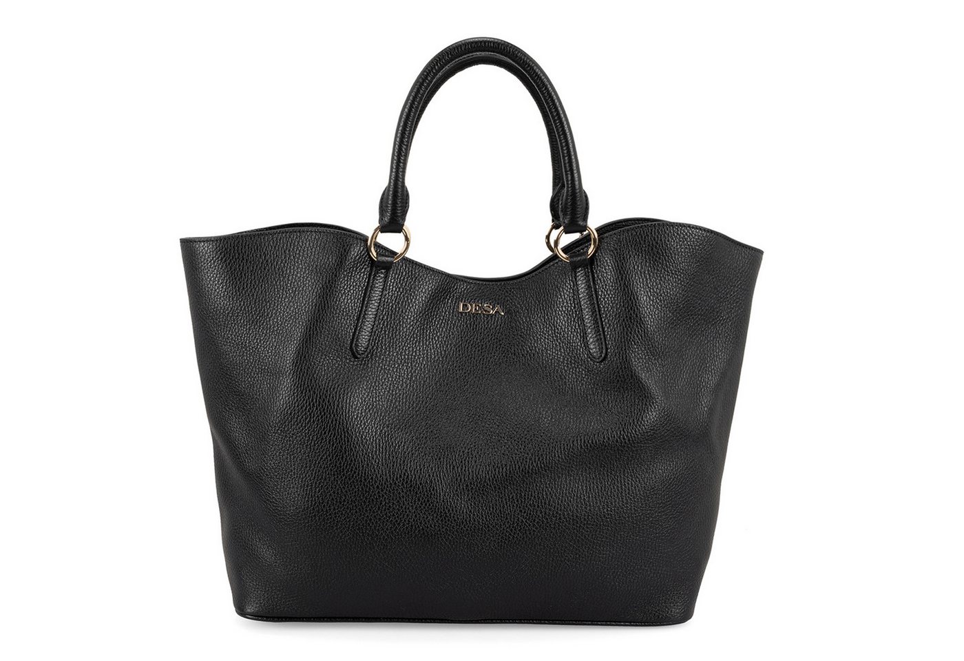 Desa Handtasche Damen-Schultertasche aus Leder – Magnetverschluss, Textilfutter von Desa