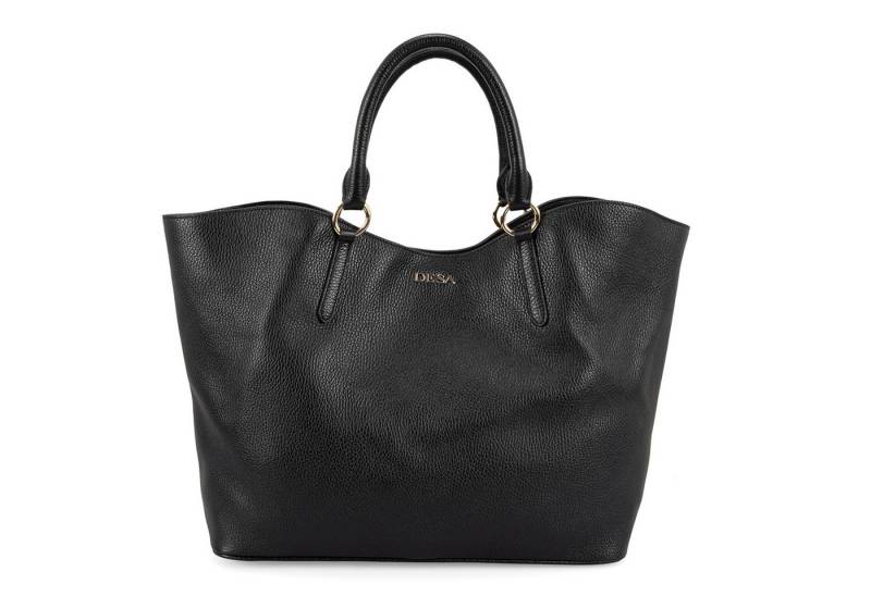 Desa Handtasche Damen-Schultertasche aus Leder – Magnetverschluss, Textilfutter von Desa