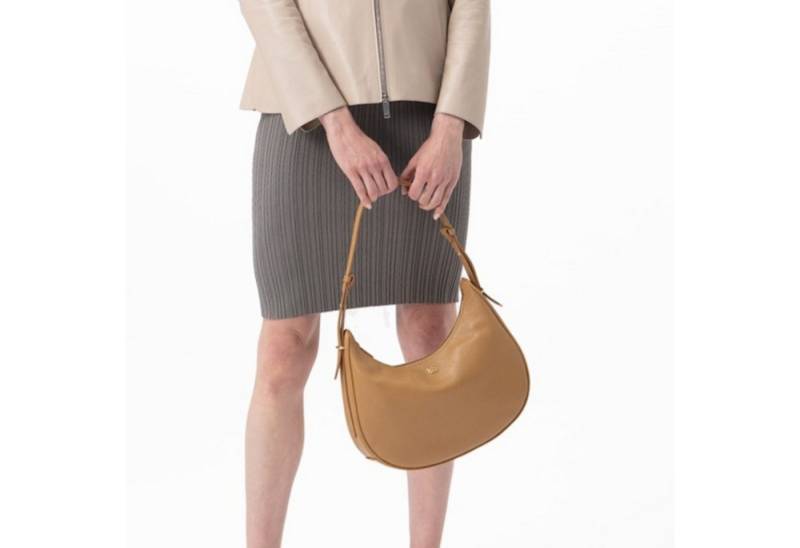 Desa Handtasche Damen-Schultertasche aus Leder – Reißverschluss, Polyesterfutter von Desa