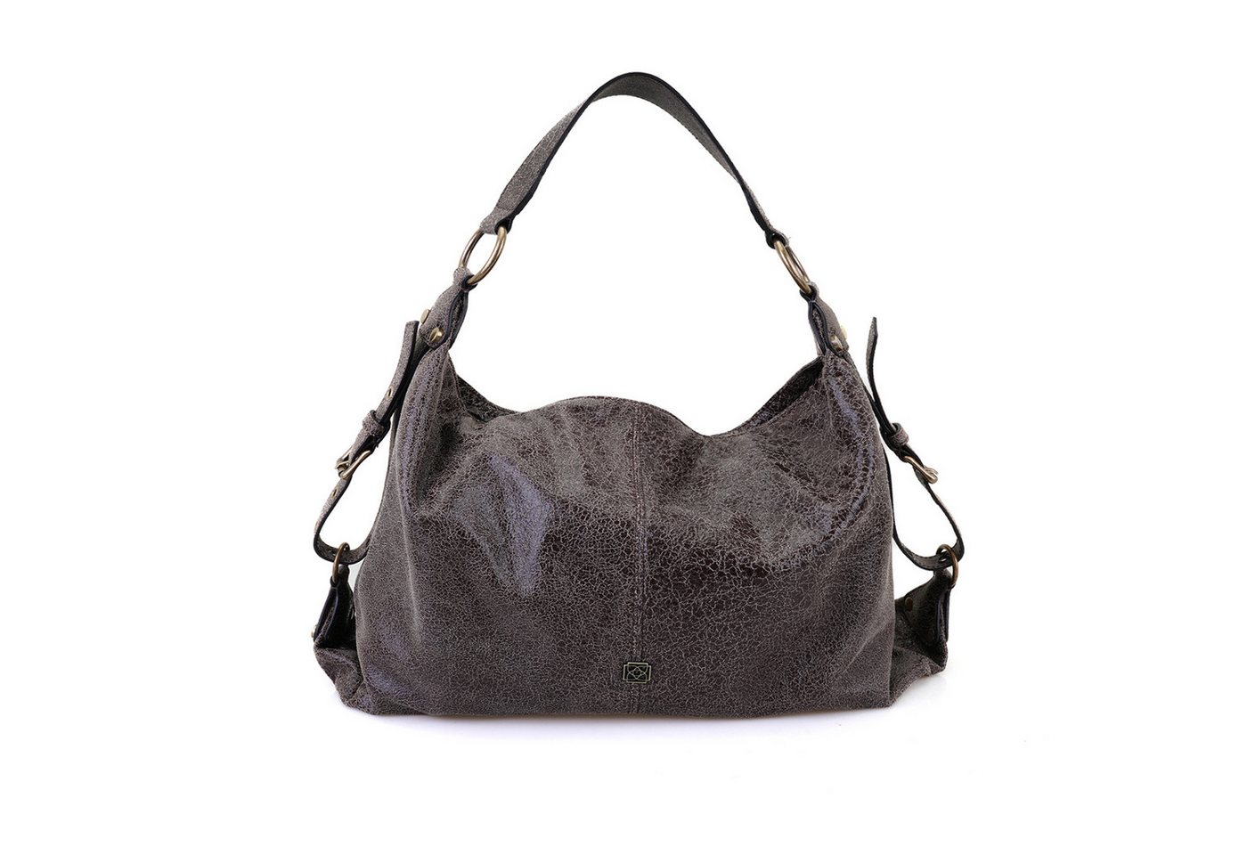 Desa Handtasche Damen-Schultertasche aus Leder – Reißverschluss, Textilfutter von Desa