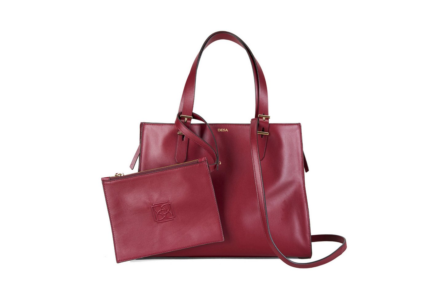 Desa Handtasche Damen-Tragetasche aus Leder und Wildleder – Magnetverschluss, Wildled von Desa