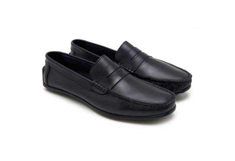 Desa Herren-Lederslipper – Ledersohle, atmungsaktiv, flacher Absatz Loafer von Desa