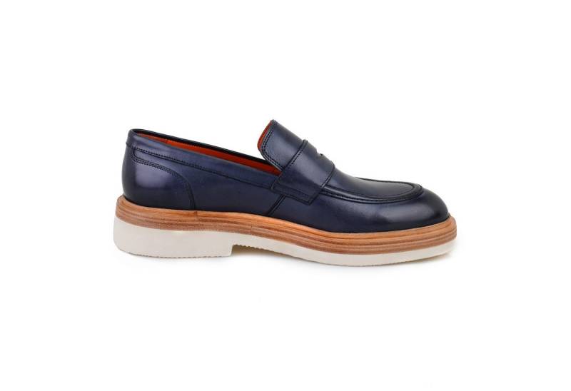 Desa Herren-Lederslipper – Synthetisches Innenfutter, Ledersohle, flacher Loafer von Desa