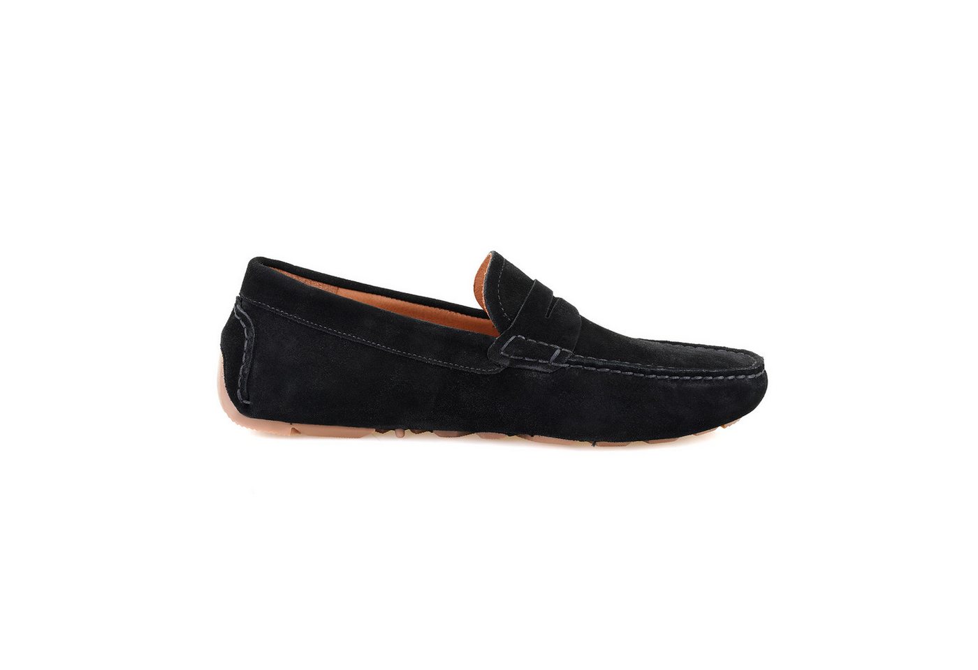Desa Herren-Slipper aus Wildleder – Lederfutter, Synthetiksohle, flacher A Loafer von Desa