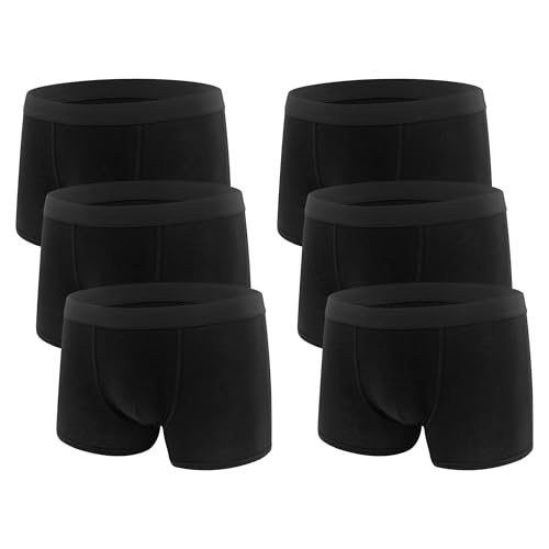 Desanlapi 6er Pack Jungen Boxershorts Unterhose aus Baumwolle Kinder Unterhosen Boy Shorts Junior Boxer Unterwäsche Schwarz 146-152 von Desanlapi