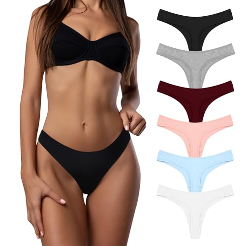 Desanlapi String Tanga Damen Baumwolle Seamless Slips Unterwäsche Frauen Unterhosen Damen Nahtlos Thong Panties 6er Pack Ohne Naht Underwear Women Baumwoll S von Desanlapi