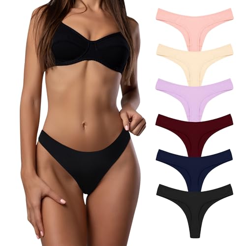 Desanlapi String Tanga Damen Baumwolle Sexy Unterwäsche Frauen Set Unterhosen Damen Slips Mehrpack Atmungsaktiv Thong Bikini Pantys 6 Pack UN9 L von Desanlapi