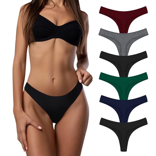 Desanlapi String Tanga Damen Baumwolle Seamless Slips Unterwäsche Frauen Unterhosen Damen Nahtlos Thong Panties 6er Pack Ohne Naht Underwear Women Baumwoll S von Desanlapi