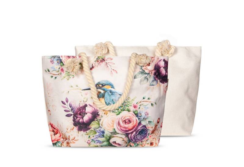 JACK Strandtasche Reißverschluss Baumwolle Descanso, mit wunderschönem Design, 40x55cm, Beachbag mit Innentasche JACK Strandtasche Reißverschluss Baumwolle Descanso, mit wunderschönem Design, 40x55cm, Beachbag mit Innentasche von JACK