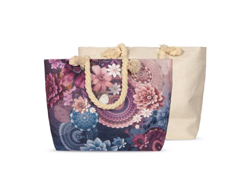 JACK Strandtasche Reißverschluss Baumwolle Descanso, mit wunderschönem Design, 40x55cm, Beachbag mit Innentasche JACK Strandtasche Reißverschluss Baumwolle Descanso, mit wunderschönem Design, 40x55cm, Beachbag mit Innentasche von JACK