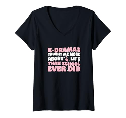 Damen K-Dramen haben mir mehr über das Leben beigebracht, als es die Schule je getan hat. Cool T-Shirt mit V-Ausschnitt Damen K-Dramen haben mir mehr über das Leben beigebracht, als es die Schule je getan hat. Cool T-Shirt mit V-Ausschnitt von Descendants Of Oppa