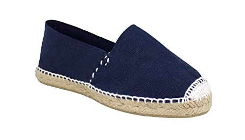 Klassische Espadrills aus Leinen mit Jute-Sohle, marineblau, 38 EU von Desconocido