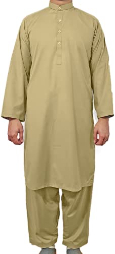 Desert Dress Brauner Pakistan Indianer Kurta Herren Jungen Anzug 2-teilig Hemd Hose Salwar Kameez Gr. XL, braun von Desert Dress