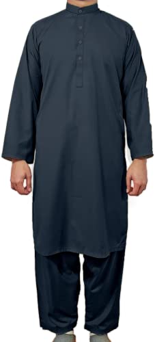 Desert Dress Schwarzer Pakistan Indianer Kurta Herren Jungen Anzug 2-teilig Hemd Hose Salwar Kameez Gr. S, Schwarz von Desert Dress