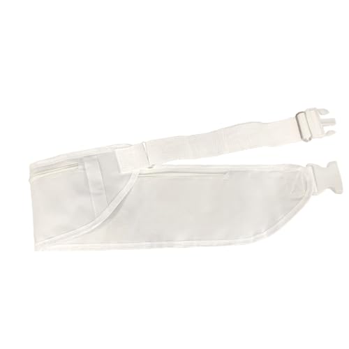 Gürteltasche mit Klettverschluss und Reißverschlussfach für Hajj & Umrah, cremefarben, Ihram-Gürtel, Geldbeutel, Handyhüllen, Reisepass, weiß, Einheitsgröße, Verstellbar von Desert Dress