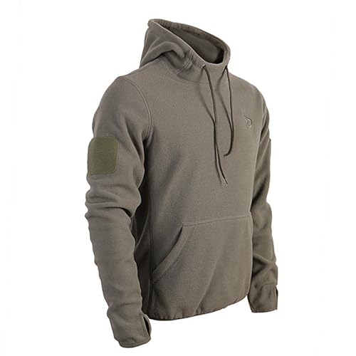 Desert Hawk Tactical Taktischer BW Fleece Pullover mit Hoheitsabzeichen BW Hoodie mit Klett + Rubber Patch (as3, Alpha, l, Regular, Regular, Oliv) von Desert Hawk Tactical