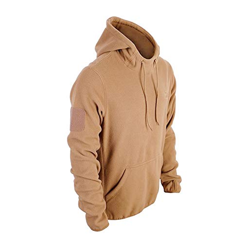 Desert Hawk Tactical Taktischer BW Fleece Pullover mit Hoheitsabzeichen BW Hoodie mit Klett + Rubber Patch (as3, Alpha, m, Regular, Regular, Coyote) von Desert Hawk Tactical