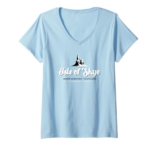 Damen Isle of Skye Scotland Inner Hebrides Koordinaten T-Shirt mit V-Ausschnitt Damen Isle of Skye Scotland Inner Hebrides Koordinaten T-Shirt mit V-Ausschnitt von Desert Merch Isle of Skye Scotland Shop