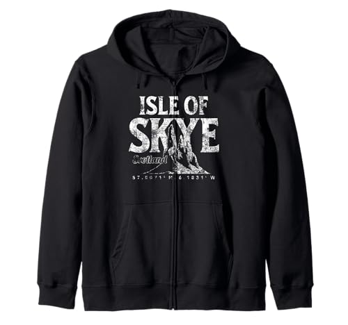 Isle of Skye Scotland Old Man of Storr Koordinaten Aged Kapuzenjacke Isle of Skye Scotland Old Man of Storr Koordinaten Aged Kapuzenjacke von Desert Merch Isle of Skye Scotland Shop