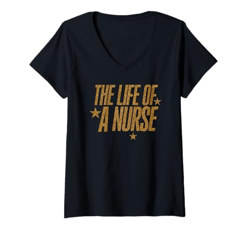 Damen Das Leben Einer Sprechschwester Lustig T-Shirt mit V-Ausschnitt von Desert Merch Nurse Shop
