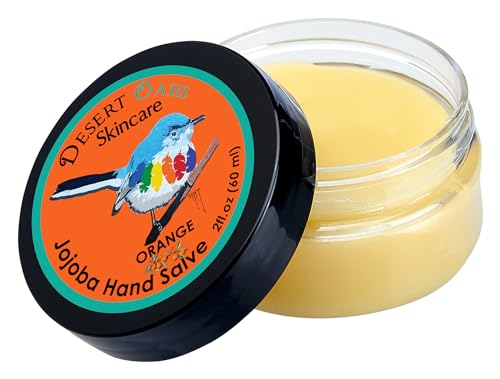 Desert Oasis Skincare Jojoba Öl Orange Hand Salve, Aus Alle Natürliche, Kalt Gepresste Und Undeoderized Jojoba-Öl Und Leicht Parfümiert Mit Frischer Orangenschale, 2 Unzen (51 Gm) von Desert Oasis Skincare